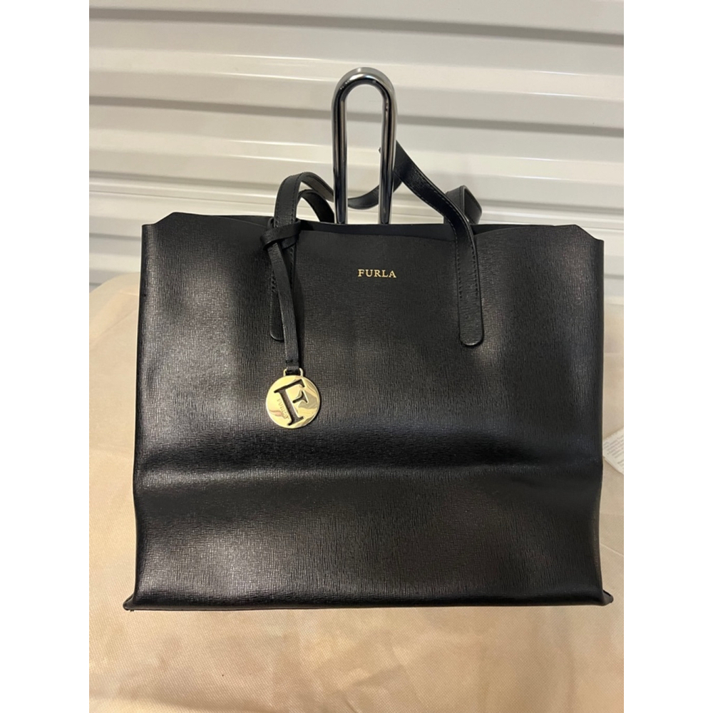 Furla Sally Saffiano Leather Tote Black